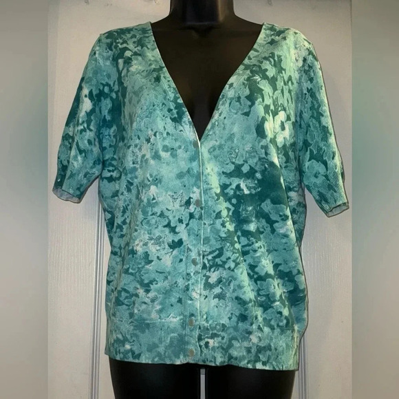 Talbots Short Sleeve Cardigan Bottom Down Sweater - Picture 1 of 7